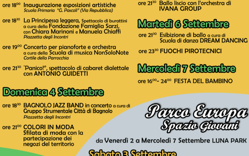 Fiera di Settembre Bagnolo in Piano